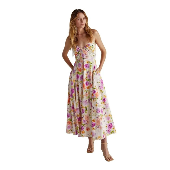 Favorite Daughter The Halting Traffic Dress Oahu Watercolor - Picture 1 of 15